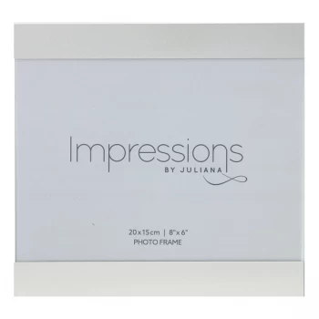 Image of 8" x 6" - IMPRESSIONS Brushed Silver Slide Photo Frame