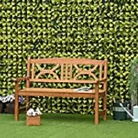 Image of OutSunny Garden Bench Poplar Wood Natural Wood Finish 610 x 895 mm