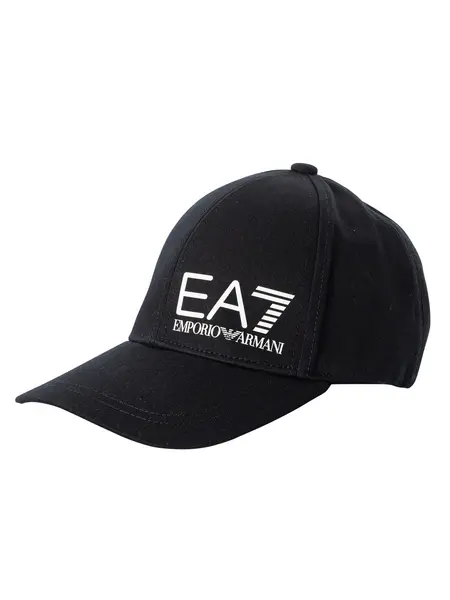 Image of EA7 Logo Baseball Cap Black/White One Size