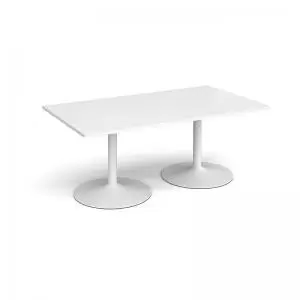 Image of Trumpet base rectangular boardroom table 1800mm x 1000mm - white base