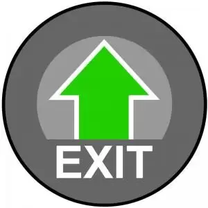Image of Exit With Arrow Floor Graphic adheres to most smooth clean flat