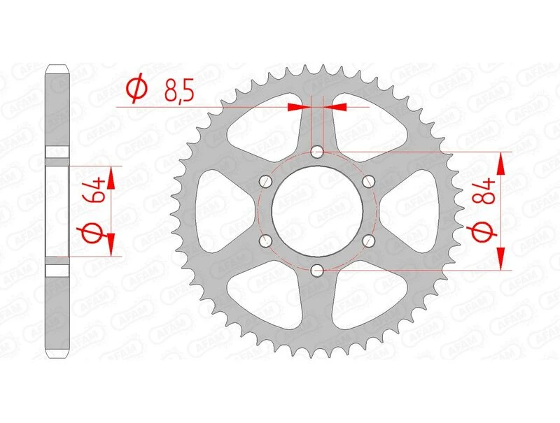 Image of AFAM Steel Standard Rear Sprocket 14200 - 428