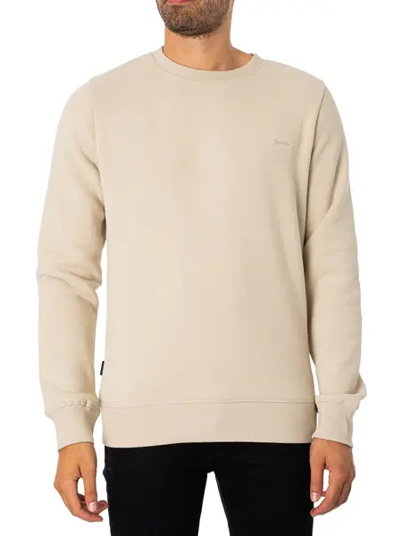 Image of Superdry Essential Logo Sweatshirt Light Stone Beige S