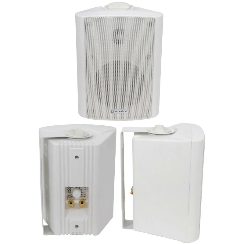 Image of Loops QUALITY 5.25" 90W White Background HiFi Speaker 100V & 8ohm Wall Mount Bookshelf White unisex