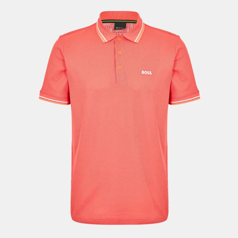 Image of Boss Mens Paddy Short-Sleeve Polo Shirt - Red Male S