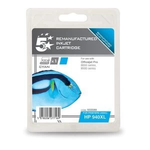 Image of 5 Star Office HP 940XL Cyan Ink Cartridge