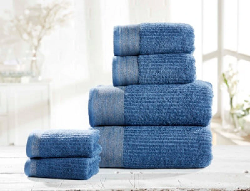 Image of Rapport Home Mayfair Towel Pure Cotton Face Denim/silver