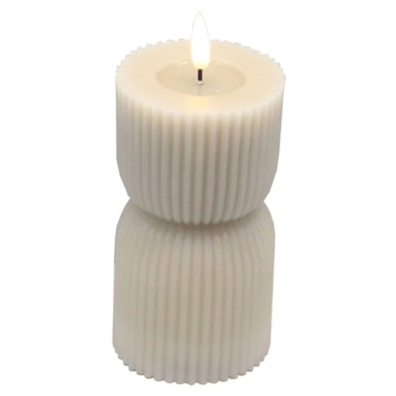 Image of Luxe Collection Natural Glow 2.75X6 Stone Carved LED Candle