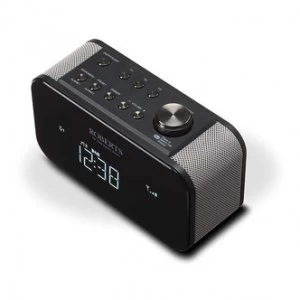 Image of Roberts ORTUS2 BLK DAB DAB FM Alarm Clock Radio in Black USB Socket