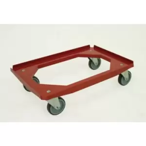 Image of Slingsby ABS Plastic Dolly for Euro Containers - 200kg Load Capacity - Red