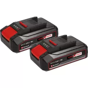 Image of Einhell Genuine Power X-Change Twin Pack Cordless Batteries 2.5ah 2.5ah