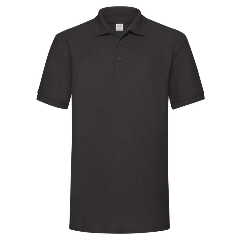 Image of Fruit Of The Loom Fruit of the Loom Men 65 35 Heavyweight Polo Shirt in Black Size: Small Black S Male 5063527031594