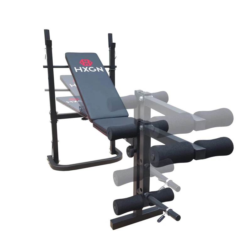 Image of HXGN Barbell Bench with Leg Developer Black