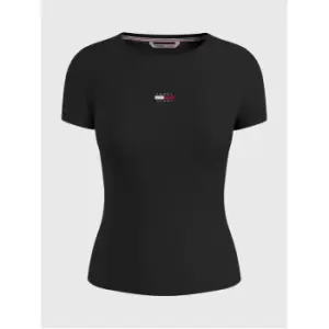 Image of Tommy Jeans Tjw Bby XS Badge Rib Tee - Black