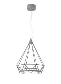 Image of Large Diamond Caged Ceiling Pendant, 1 x 10W LED, 3700K, Matt Grey