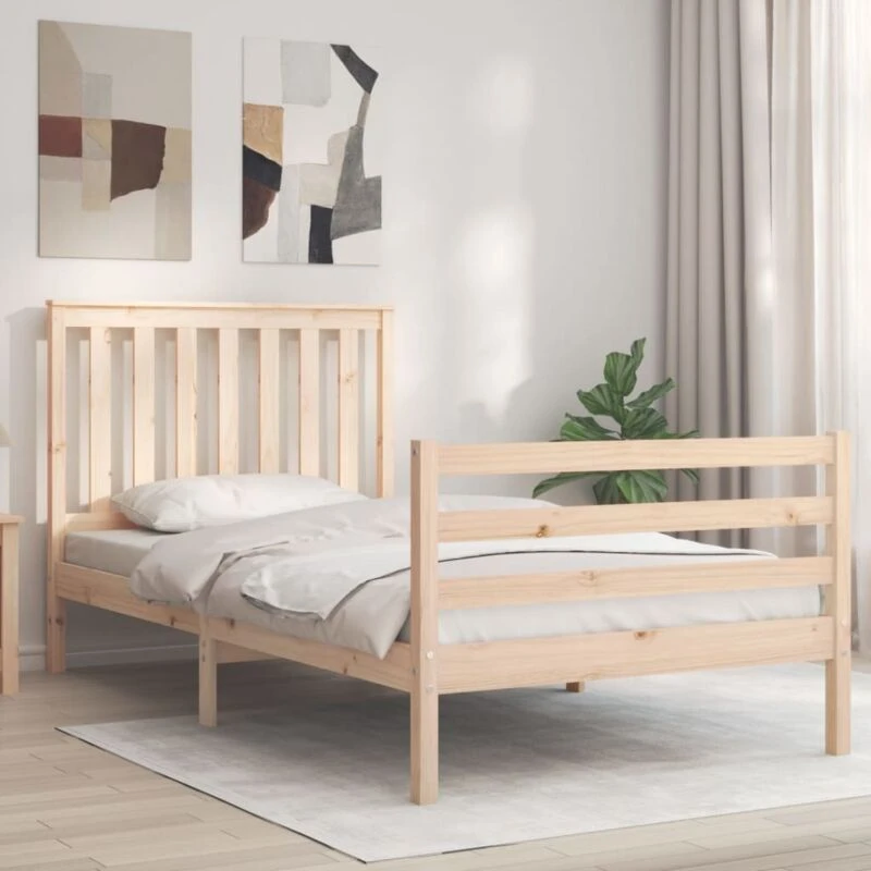 Image of VIDAXL Bed Frame without Mattress 100x200cm Solid Wood Vidaxl 3194236