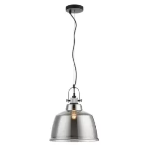 Image of Impex Ava 1 Light Smoke Dome Pendant Ceiling Light