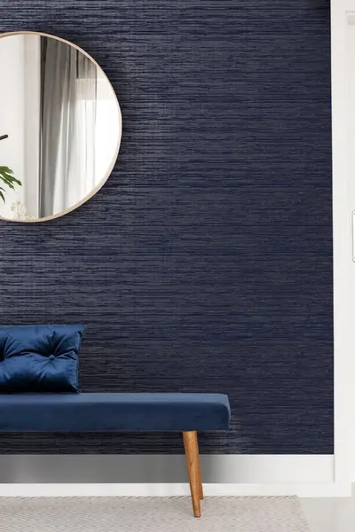 Image of Boutique Gilded Textured Plain Wallpaper Blue