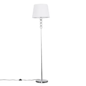 Image of Eleanor Chrome Floor Lamp with White Aspen Shade