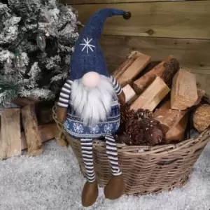 Image of Samuel Alexander - 48cm Tall Christmas Gnome Gonk Nordic Decoration Blue Body Hat Bell Dangly Legs