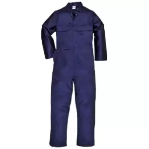 Image of Portwest Mens Euro Work Polycotton Coverall (S999) / Workwear (2XL x Long) (Navy)