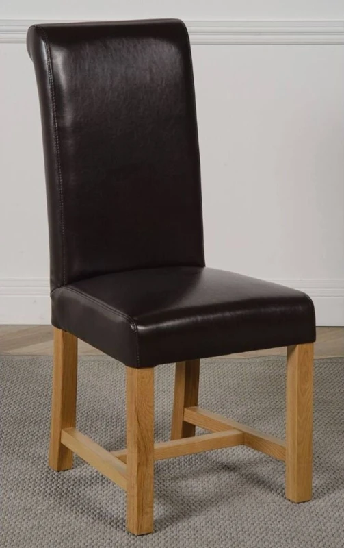 Image of Thats Furniture Washington Leather Dining Chairs for Dining Room or Kitchen in Brown Brown Unisex