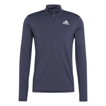 Image of adidas Own The Run half Zip Long-Sleeve Top Mens - Shadow Navy