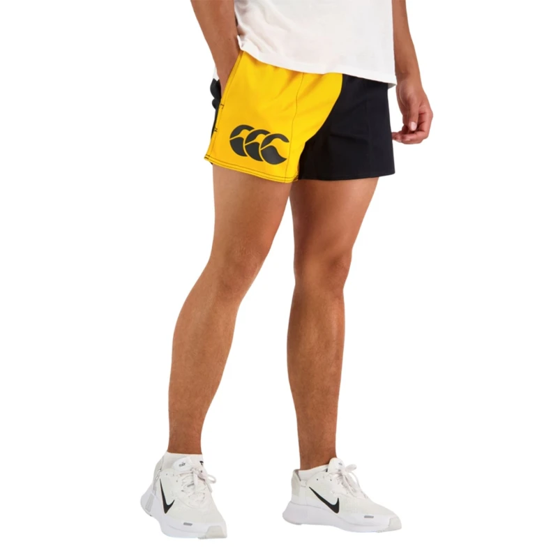 Image of Canterbury Canterbury Men Harlequin Cotton Twill Shorts in Gold Size: 34R Gold 34R Male 5063806535911