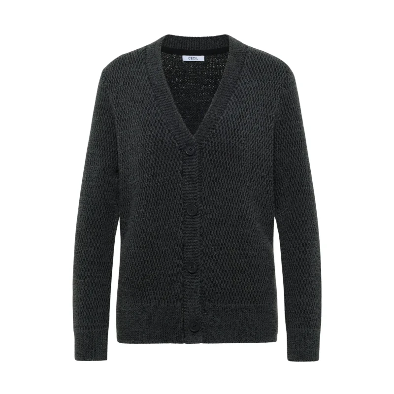 Image of cecil Womens cardigan Cecil Featheryarn Noir Female XL