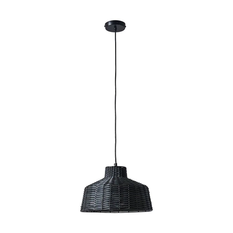 Image of ValueLights Kora Black Ceiling Pendant Light Shad with LED Filament Bulb Black