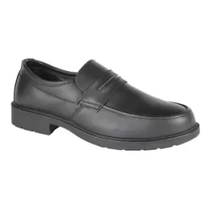 Image of Grafters Mens Uniform/Managers Step In Safety Leather Shoe (43) (Black)