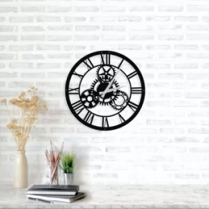 Image of Davin Clock Black Decorative Metal Wall Clock