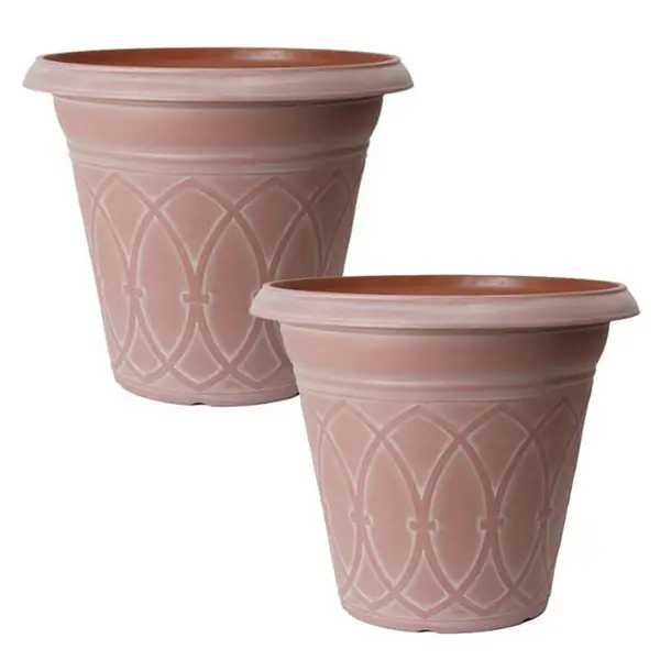 Image of YouGarden Pair of Durham Planters (18) - Cloudy Terracotta 33x44x44cm Multi 40546399000