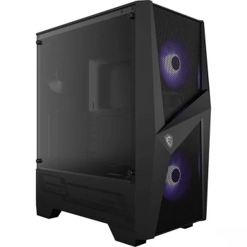 Image of MSI MAG FORGE 100M Mid Tower Gaming Computer Case Black, 2x 120 mm RGB PWM Fan
