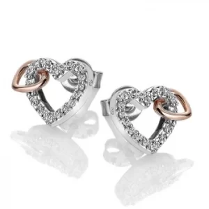 Image of Hot Diamonds Togetherness Two Tone Topaz Hearts Earrings