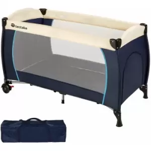 Image of Travel cot for children 126x65x80cm with carry bag - cot bed, baby travel cot, pop up travel cot - blue