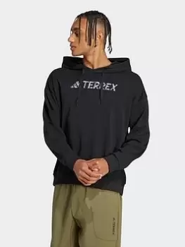 Image of adidas Terrex Terrex Large Logo Hoodie (gender Neutral), Black, Size L, Men