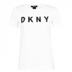 Image of DKNY Sequin T-Shirt - White/Black