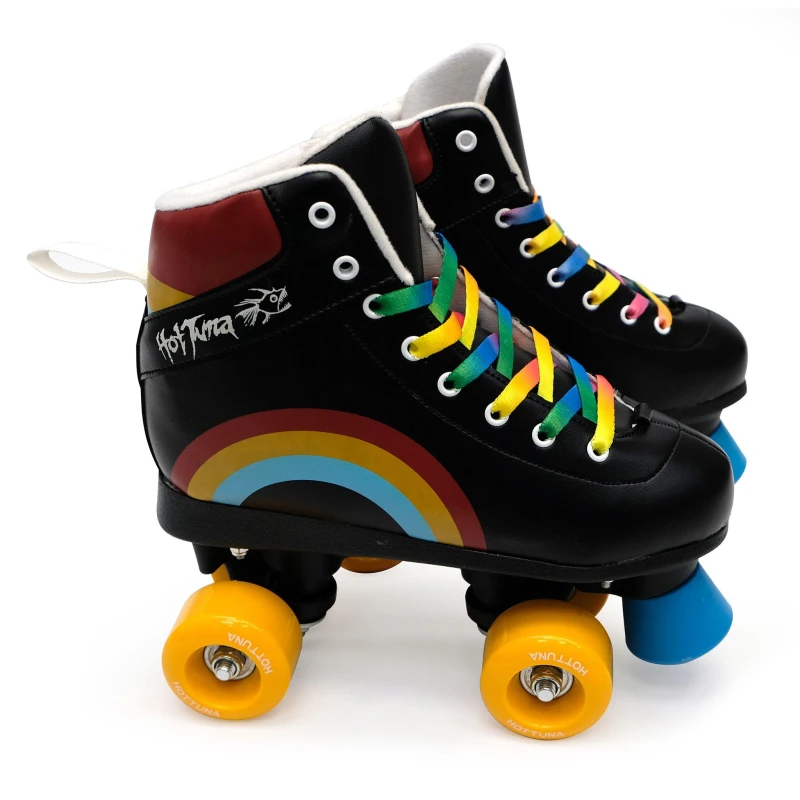 Image of Hot Tuna HotTuna Retro Quad Skates Black/Rainbow female 3 (36)