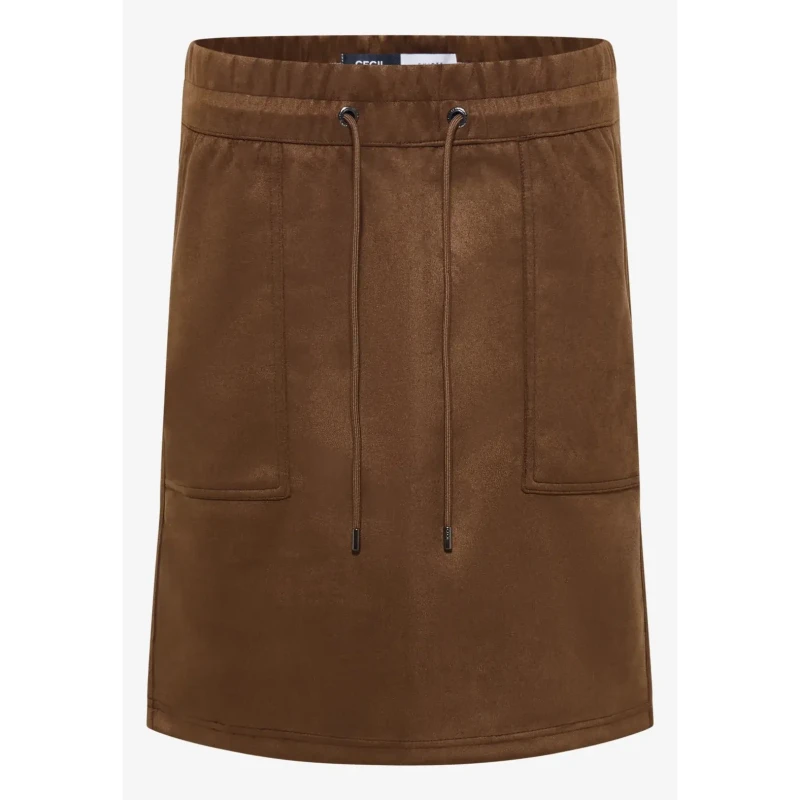 Image of cecil Womens suede skirt Cecil Look Marron Female XL