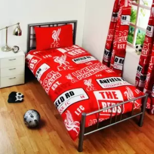Image of Liverpool FC Childrens/Kids Official Patch Football Crest Duvet Set (Single) (Red)