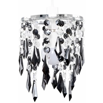 Image of Acrylic Ceiling Pendant Light Shade Crystal Jewel Chandeliers Shades - Black