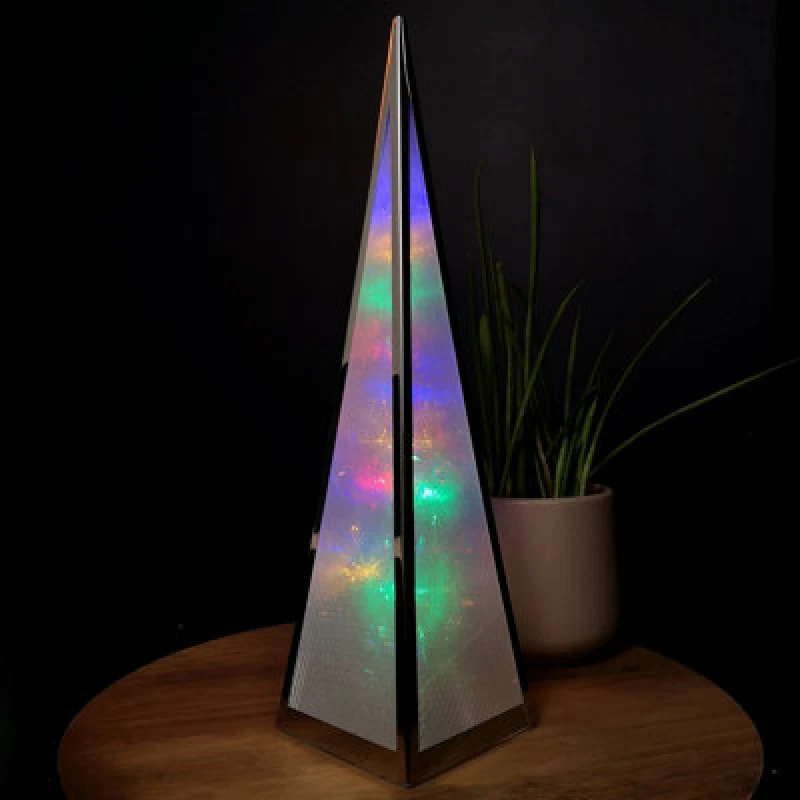 Image of Samuel Alexander Premier Christmas 45cm Holographic Pyramid with Multi Colour LED Lights Multi