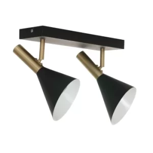 Image of AnneS Choice Twin Spotlight Matte Black, Gold Accents