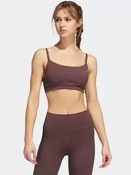 Image of adidas Yoga Studio Light-support Bra, Brown Size M Women