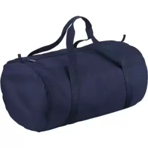 Image of Packaway Barrel Bag / Duffle Water Resistant Travel Bag (32 Litres) (Pack of 2) (One Size) (French Navy/French Navy) - Bagbase