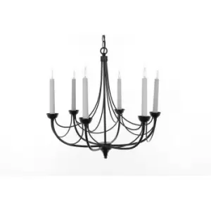 Image of Impex Cirrus Natural 6 Arm Chandelier