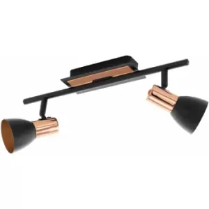 Image of Loops - Flush Ceiling Light Colour Black Copper Shade Bulb GU10 2x3.3W Included