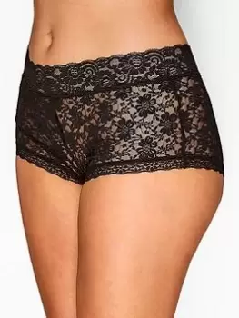 Image of Yours Black Lace Short, Black, Size 34-36, Women