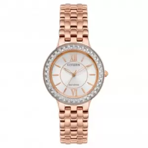 Image of Eco-Drive Ladies Silhouette Crystal Watch FE2088-54A